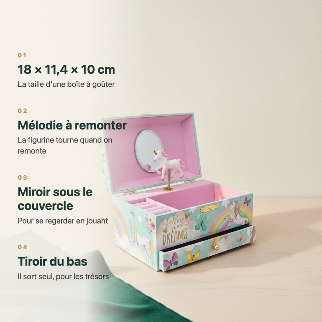 Boîte à bijoux musicale décor ange