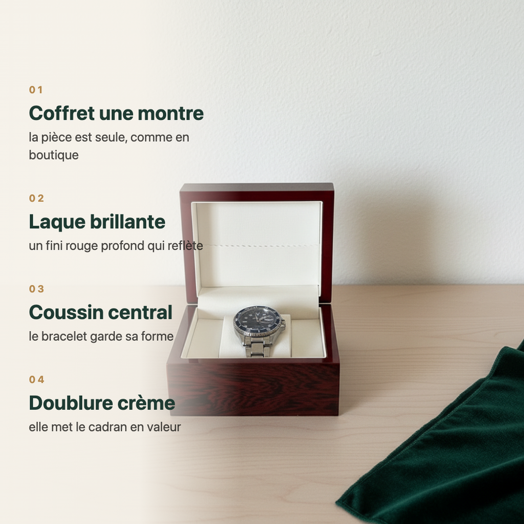 Doublure crème du coffret à montre