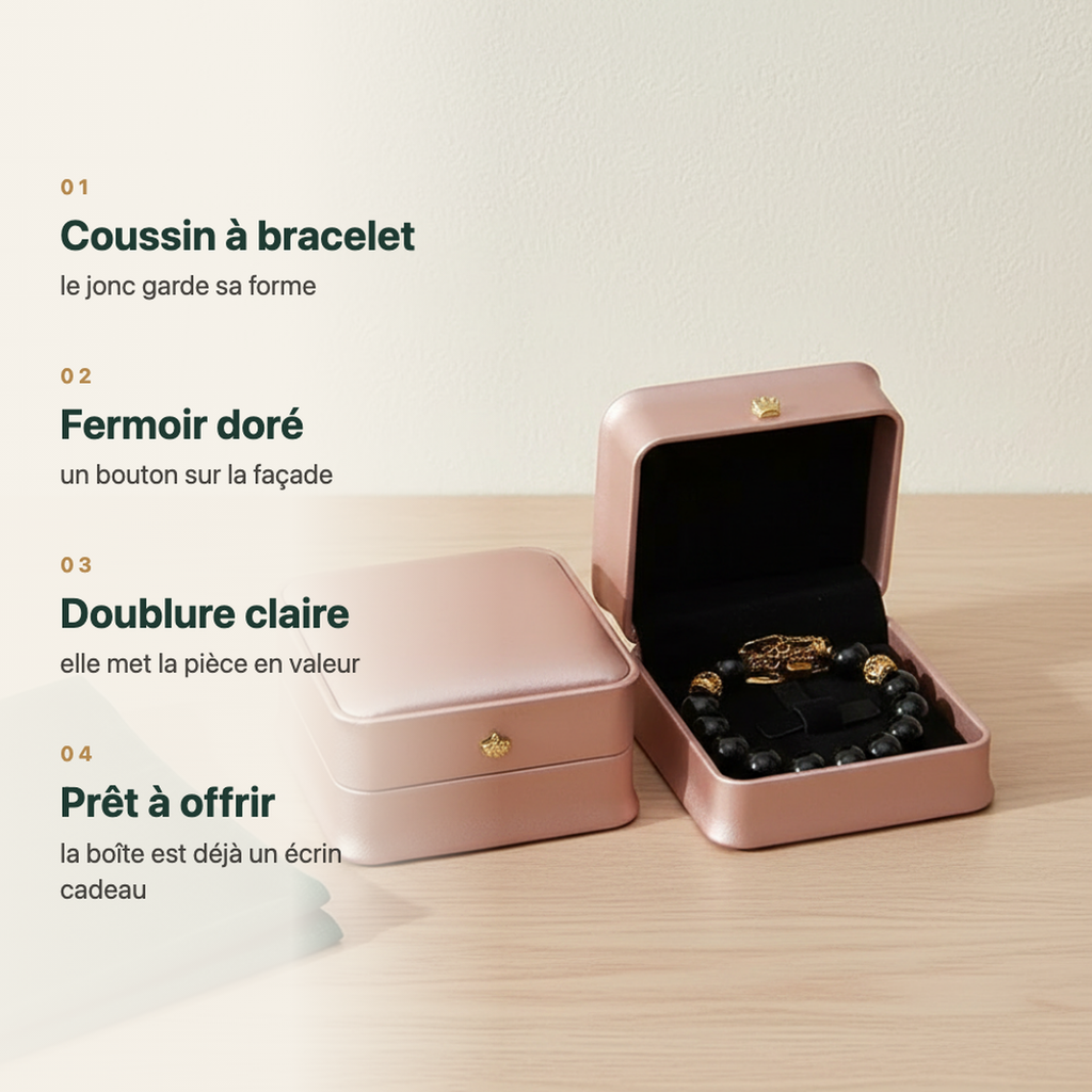 Boîte à bijoux pour bracelet, vue complémentaire