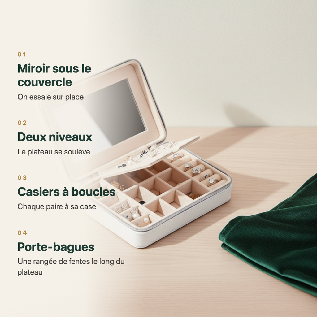 Boîte à bijoux blanche