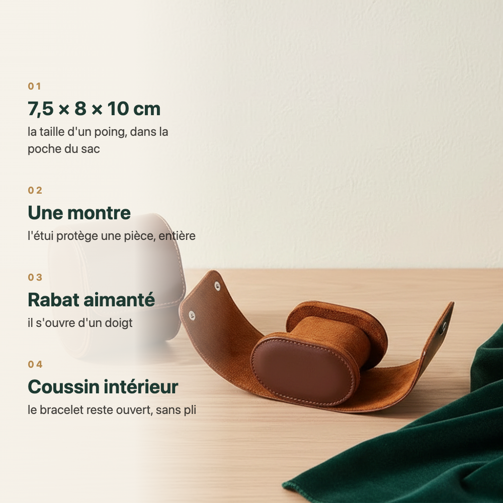 Étui à montre noir