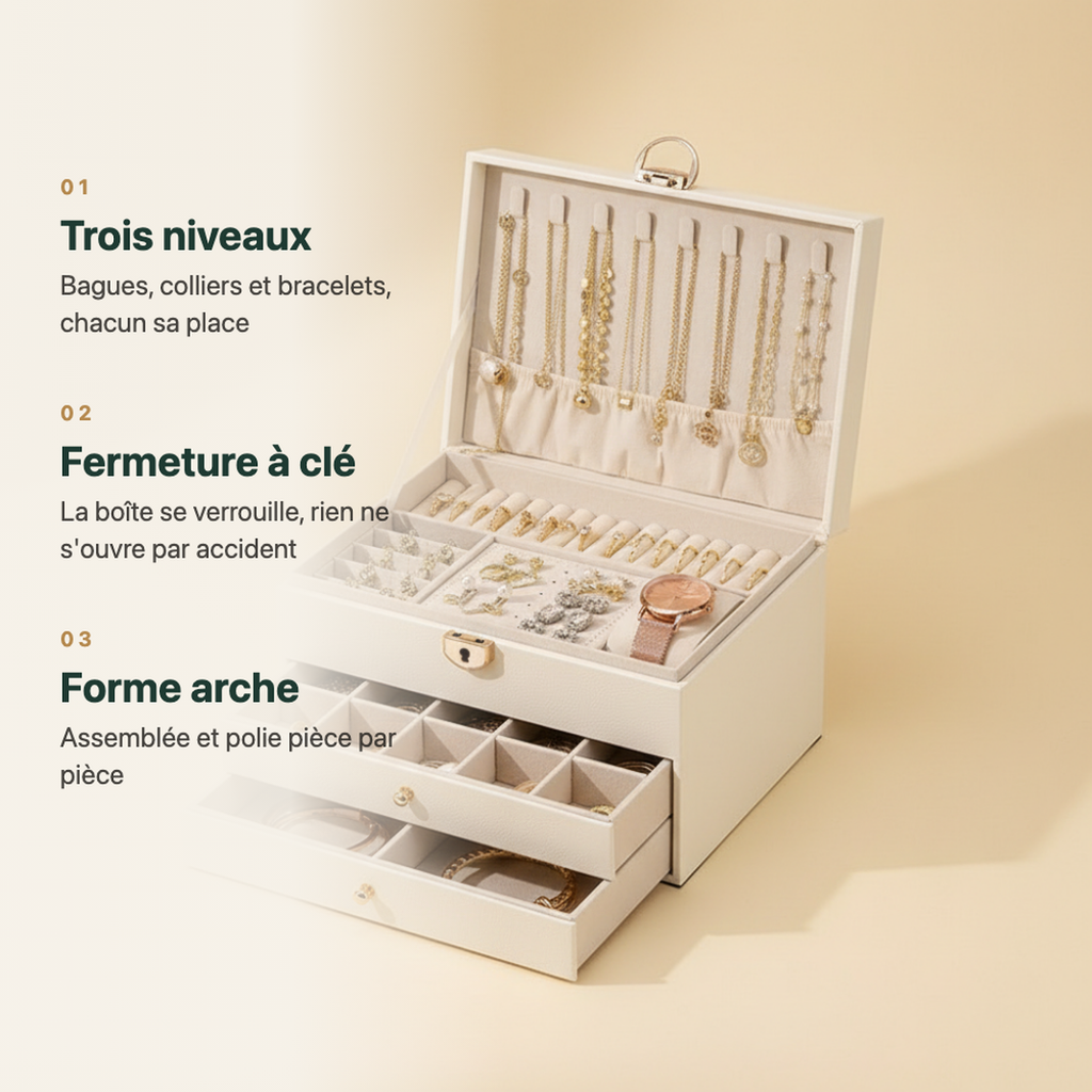 Boîte à bijoux femme noire