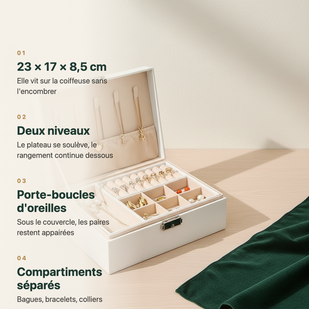 Boîte à bijoux femme blanche