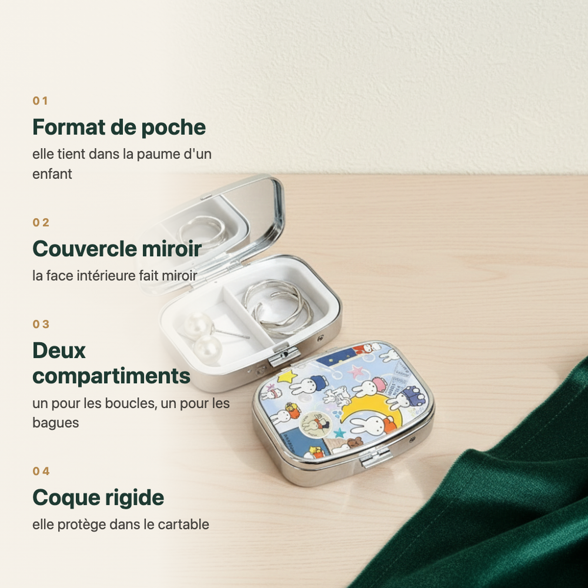 Boîte à bijoux enfant, premier décor