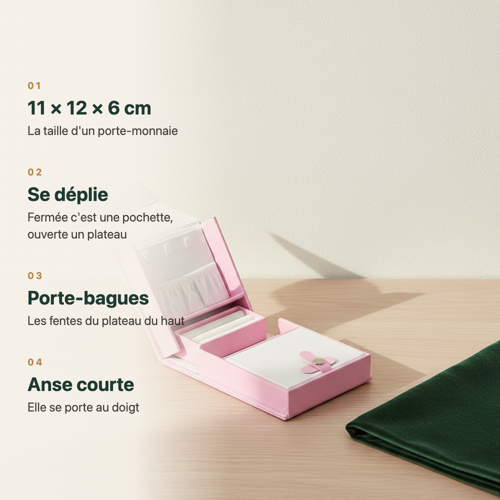Boîte à bijoux pliable blanche