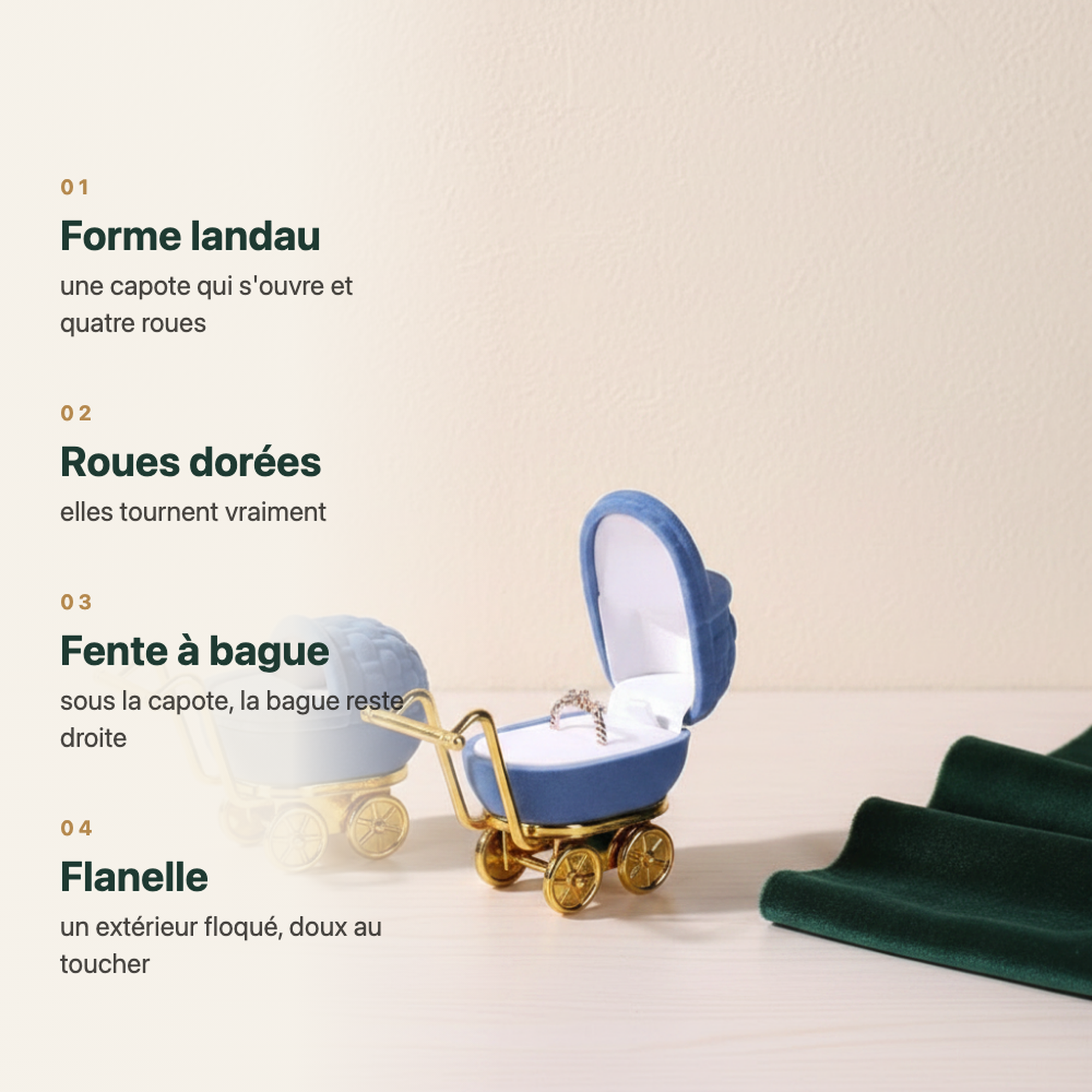 Écrin à bague landau fermé