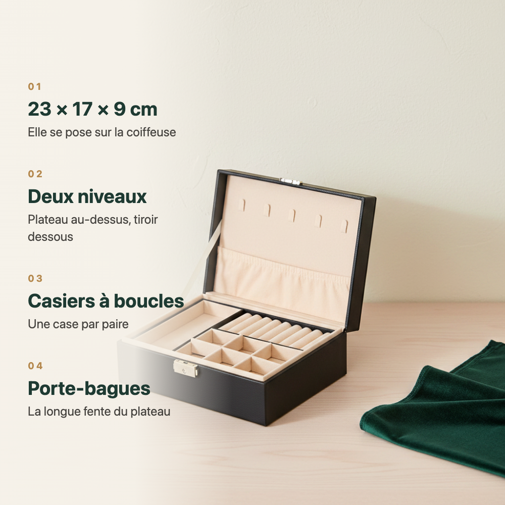 Boîte à bijoux blanche