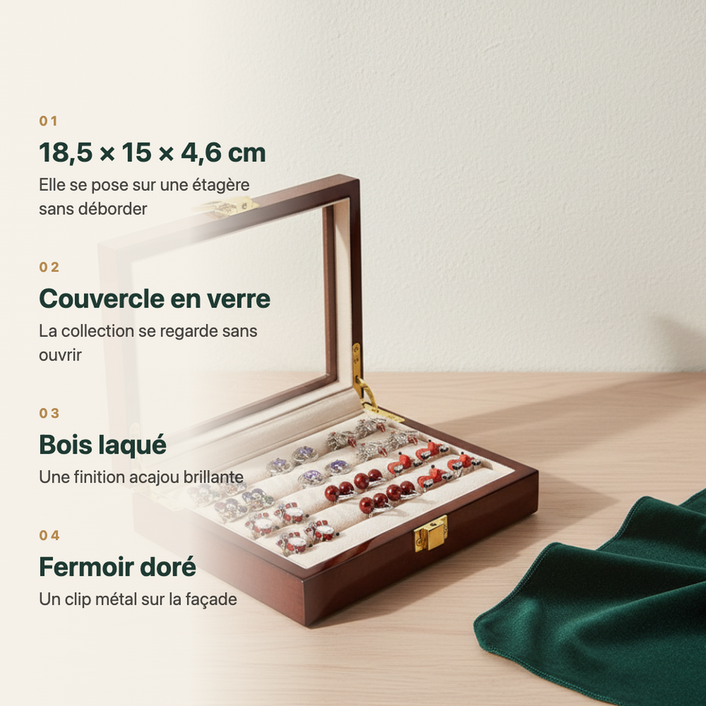 Plateau amovible de la boîte à boucles d'oreilles