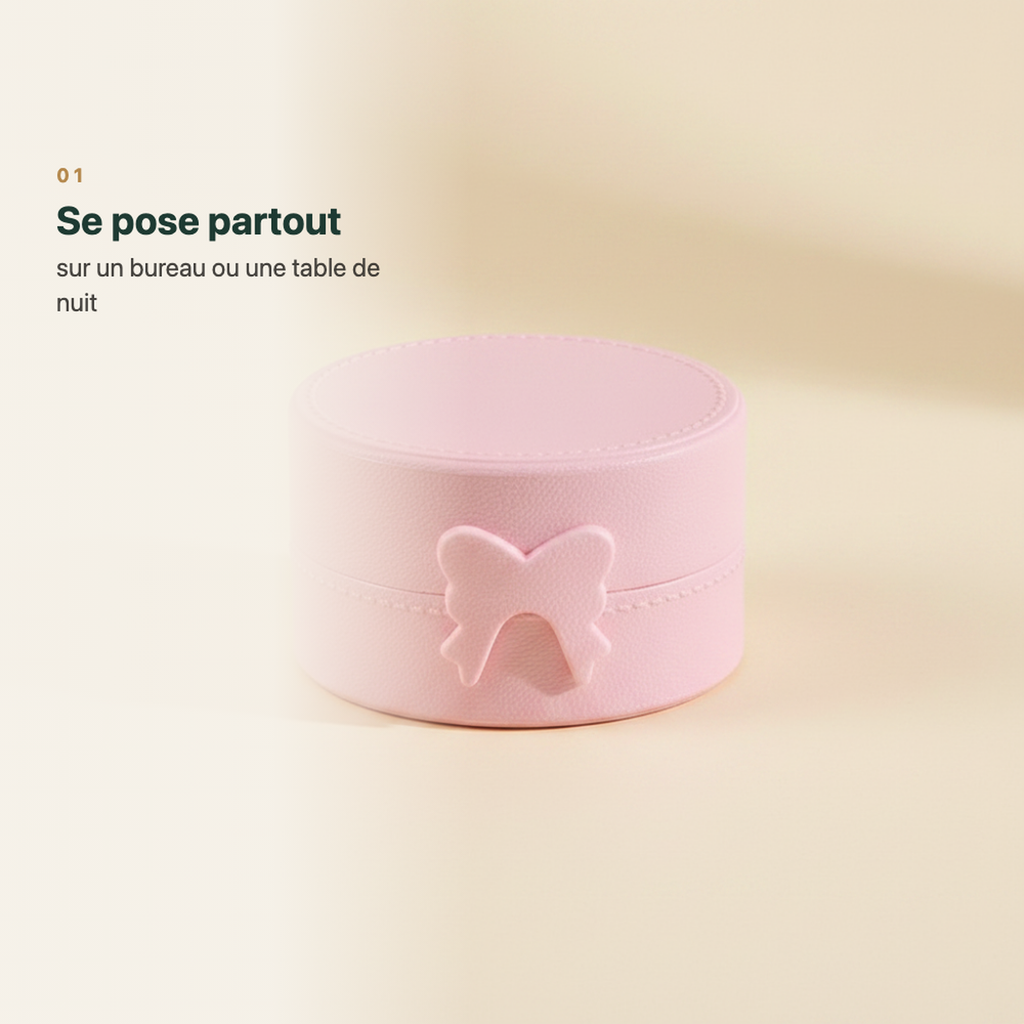 Boîte à bijoux ronde à nœud, vue complémentaire