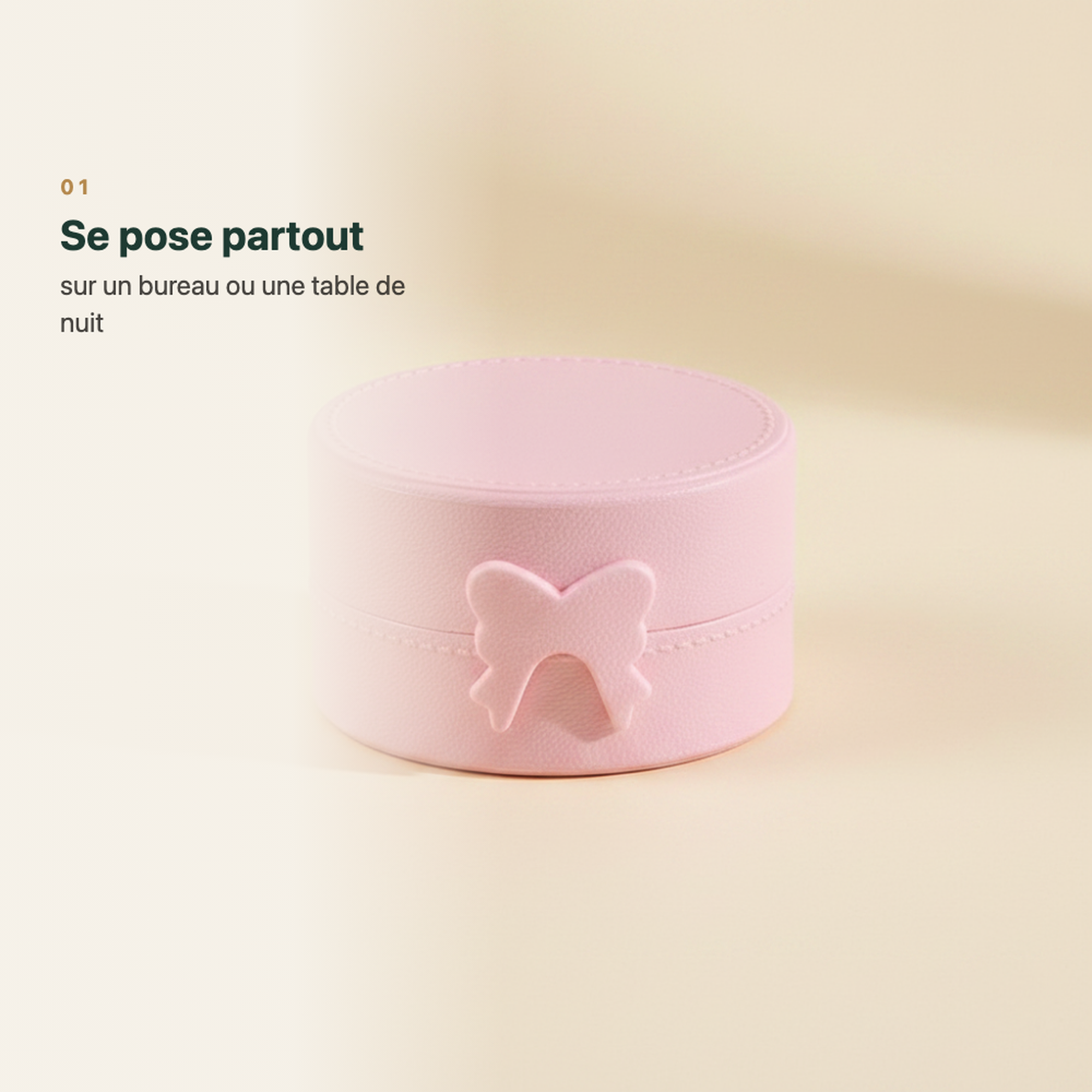 Boîte à bijoux ronde à nœud, vue complémentaire