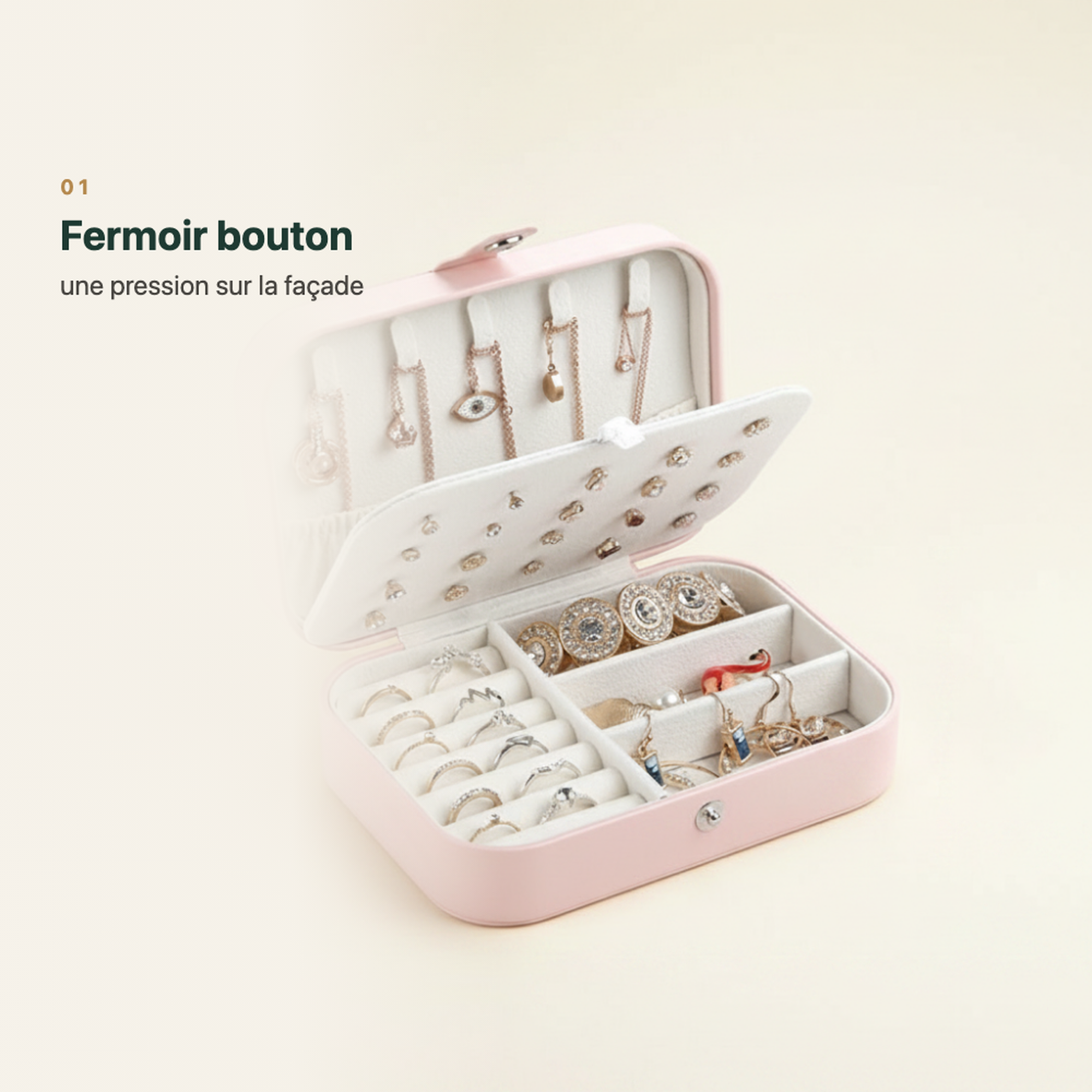 Coffret à bijoux nomade bleu marine