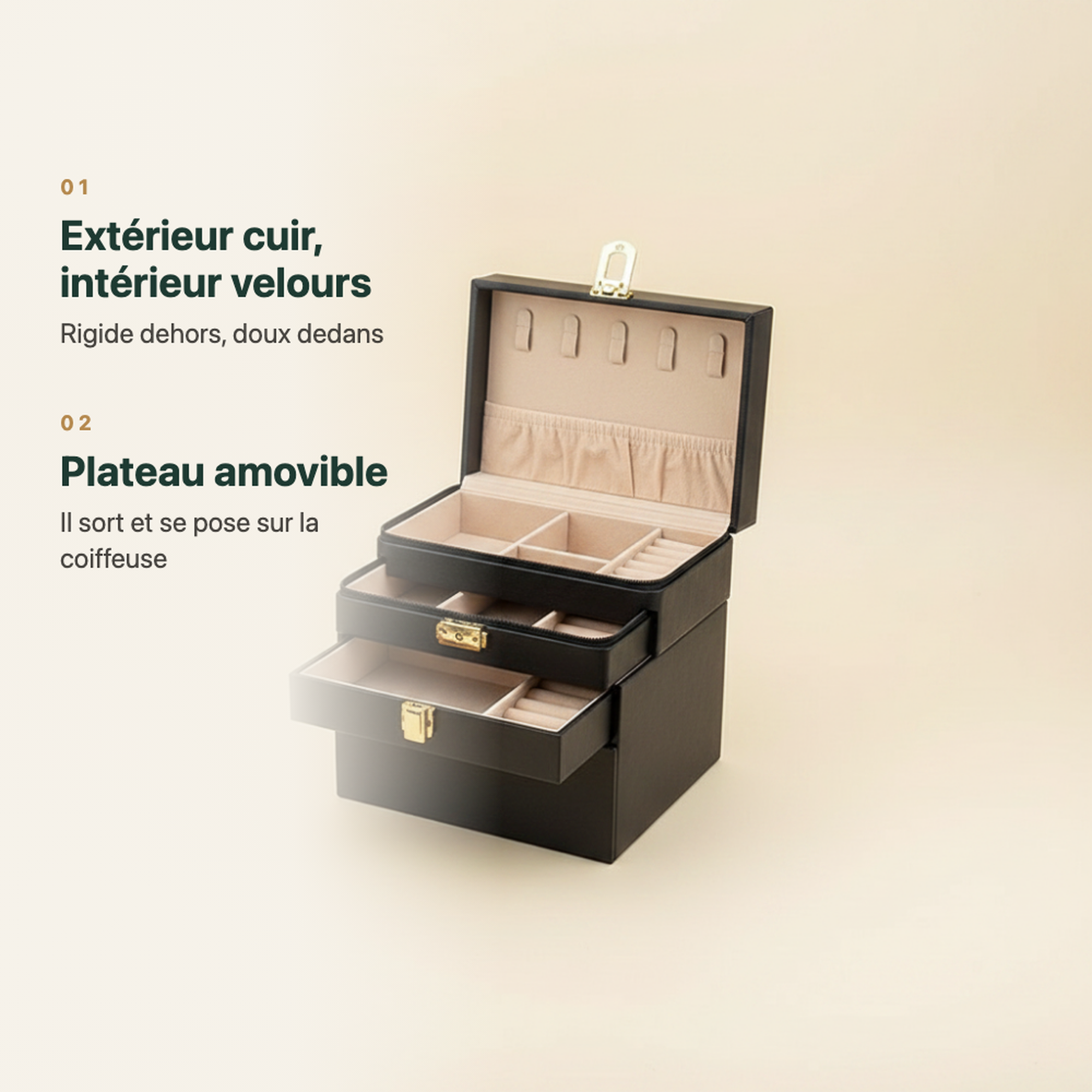 Boîte à bijoux fille noire