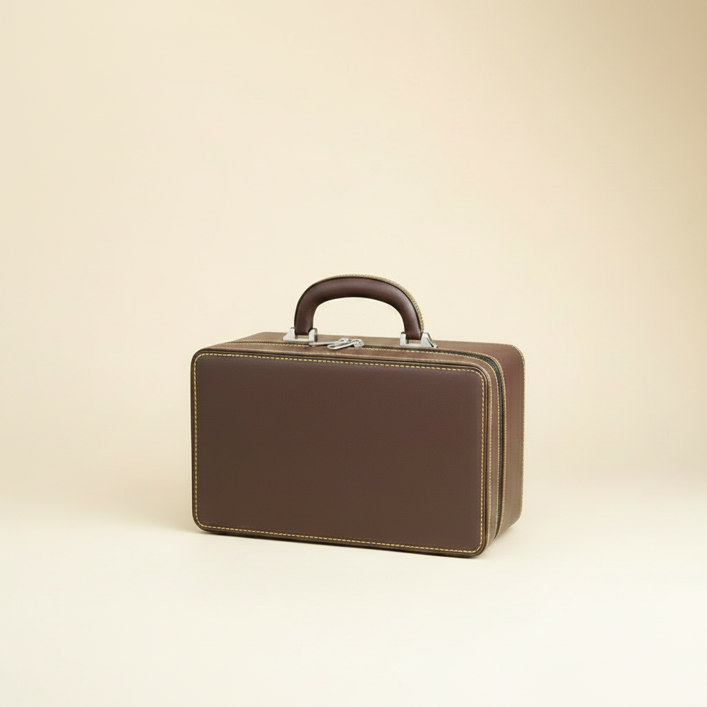 Coffret à bijoux de voyage fermé, poignée de transport