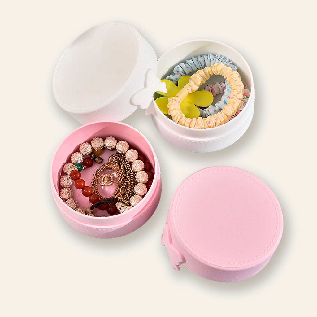 Boîte à bijoux ronde rose