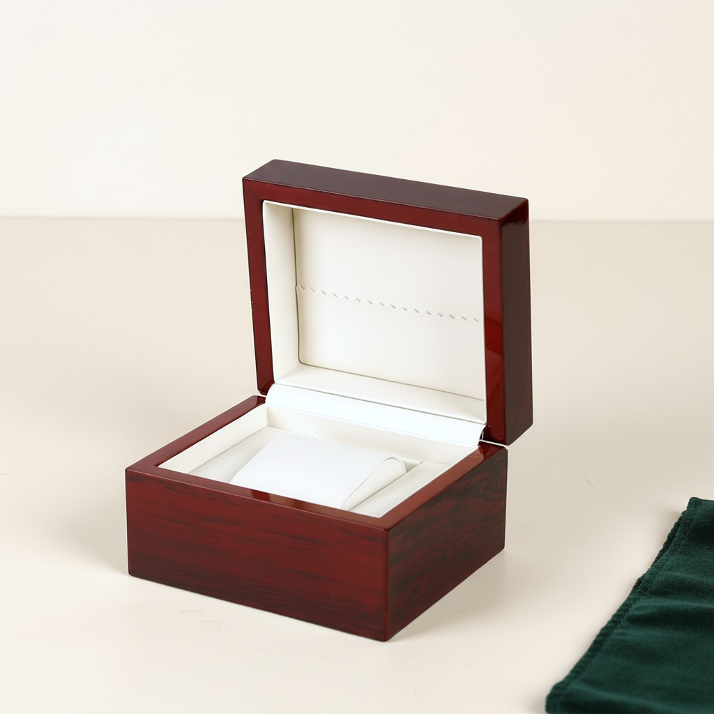 Coffret à montre laqué, une montre, coloris decor
