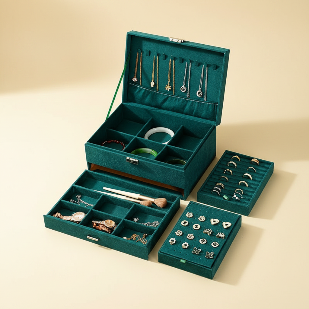 Tiroir du bas ouvert, montres et bracelets
