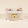 Coffret à bijoux en cuir à nœud, avec miroir, coloris blanc