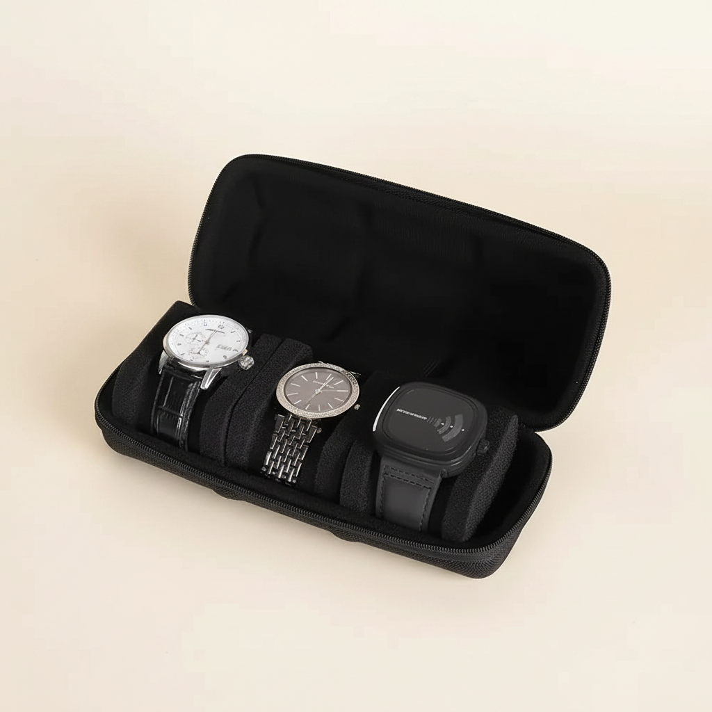 Étui rigide de voyage pour montres, coloris grades