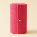 Boîte à bijoux rotative en velours à trois étages, coloris rose vif