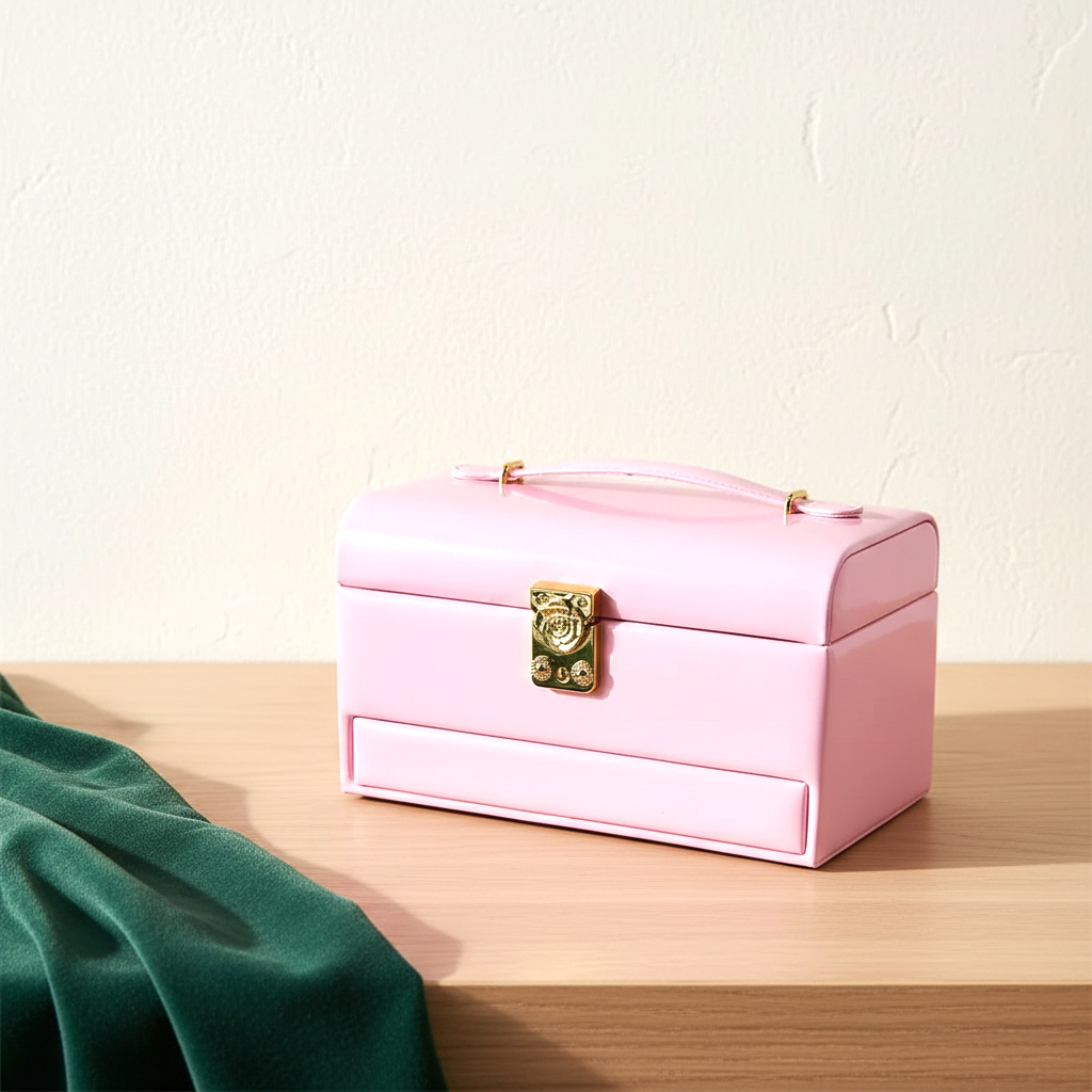 Coffret à bijoux à poignée, finition laquée, vue complémentaire