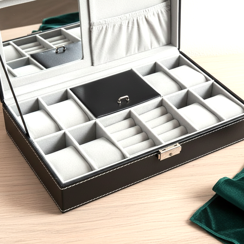 Coffret à bijoux et montres fermé
