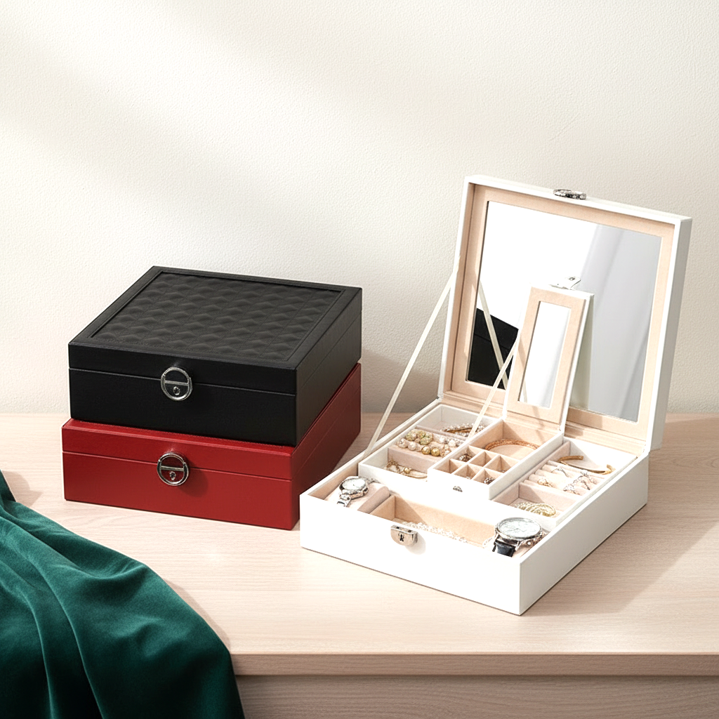 Fond du coffret avec coussins à montres